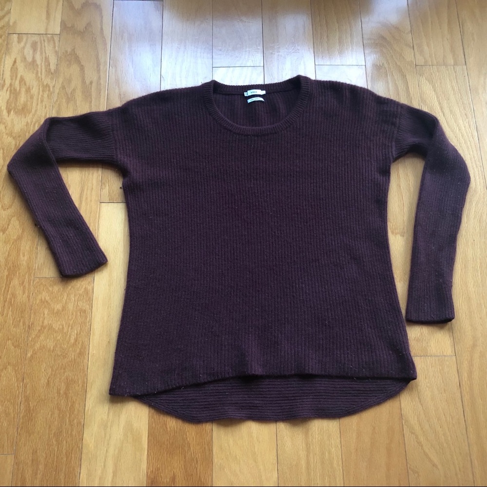 Vince 100% Cashmere Oversized Ribbed Sweater Brown